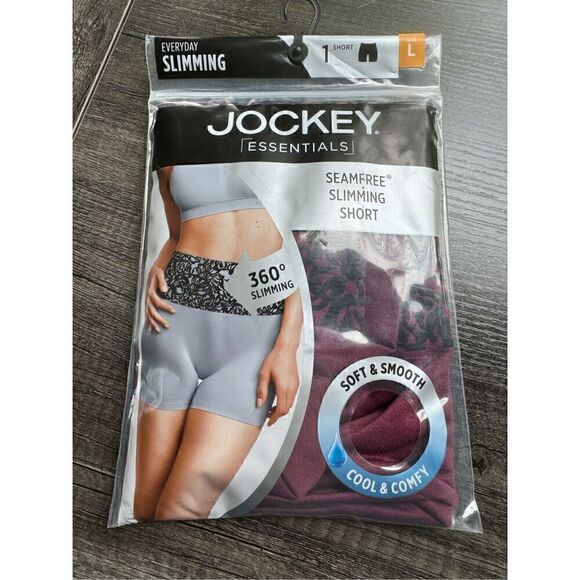 JOCKEY ESSENTIALS NWT women’s maroon and black  seam free slimming shorts and hi - Picture 5 of 10
